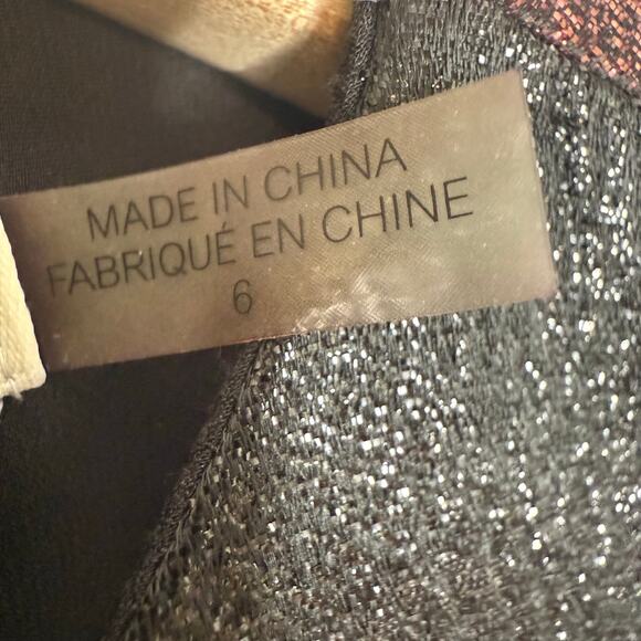 ALICE + OLIVIA Women's Size 6 Foss Cutout Metallic Striped Sexy Pleat Mini Dress - Picture 14 of 16